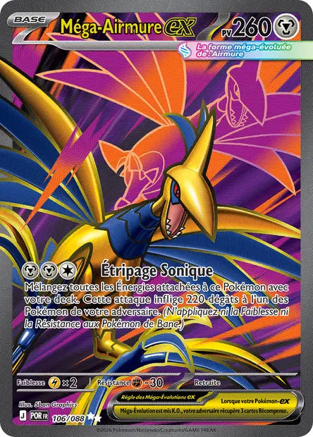 Méga-Airmure ex 106/088 - visuel Pokécardex de référence