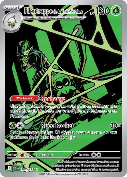 Filentrappe de la Team Rocket 187/182 - visuel Pokécardex de référence