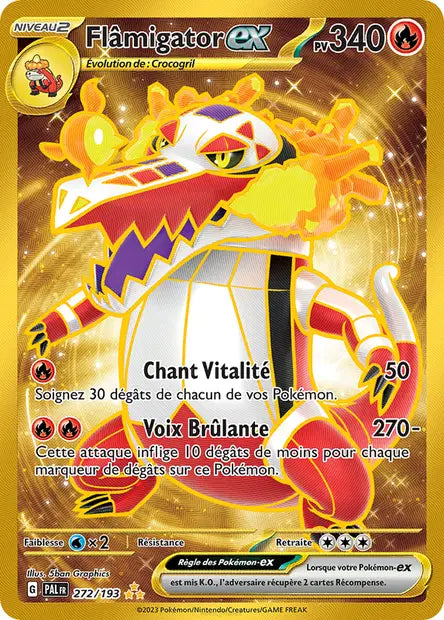 Flâmigator ex 272/193 - visuel Pokécardex de référence