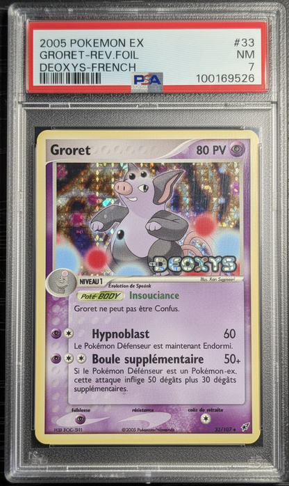 Carte gradee Pokemon Groret 032/107 Ex Deoxys -Reverse Stamp- psa 7 pop 4