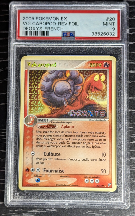 Carte gradee Pokemon Volcaropod 020/107 Ex Deoxys -Reverse Stamp- psa 9 pop 12
