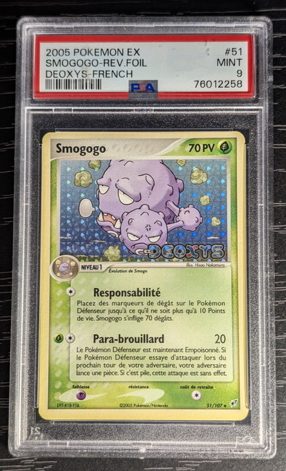 Carte gradee Pokemon Smogogo 051/107 Ex Deoxys -Reverse Stamp- psa 9 pop 6
