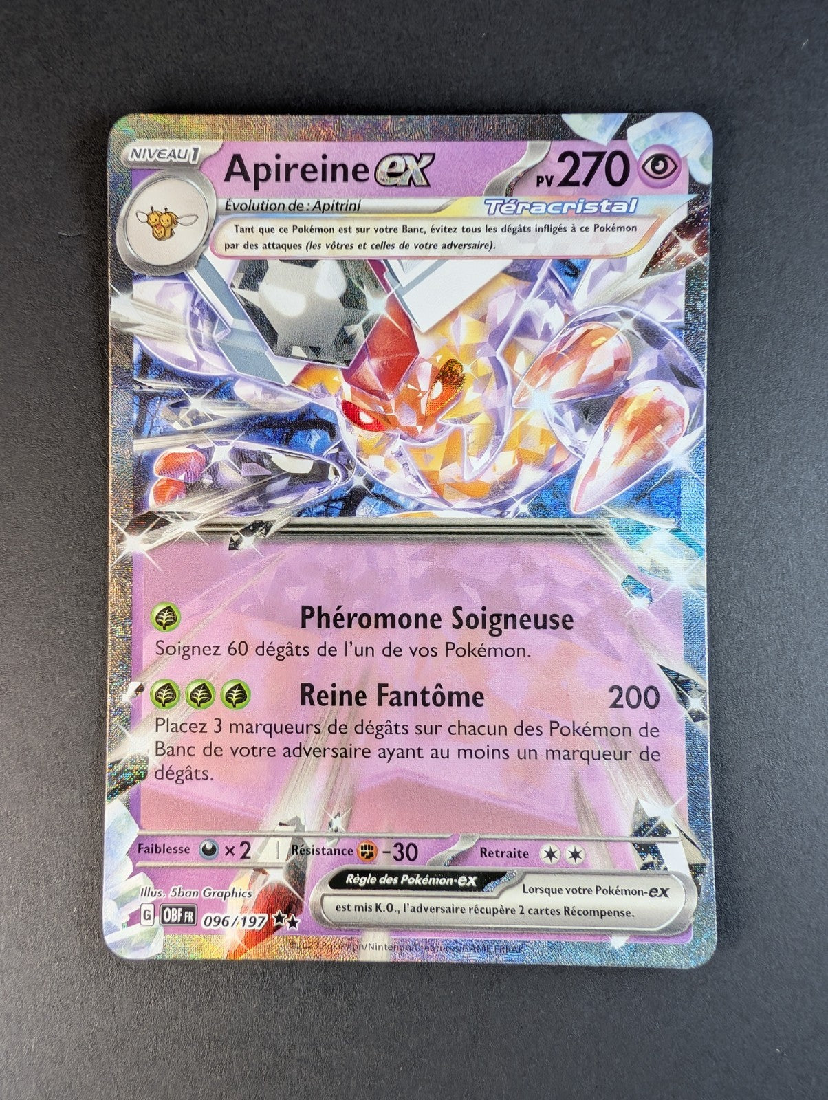 Pokemon Apireine ex 096/197  - Double Rare - FR NM