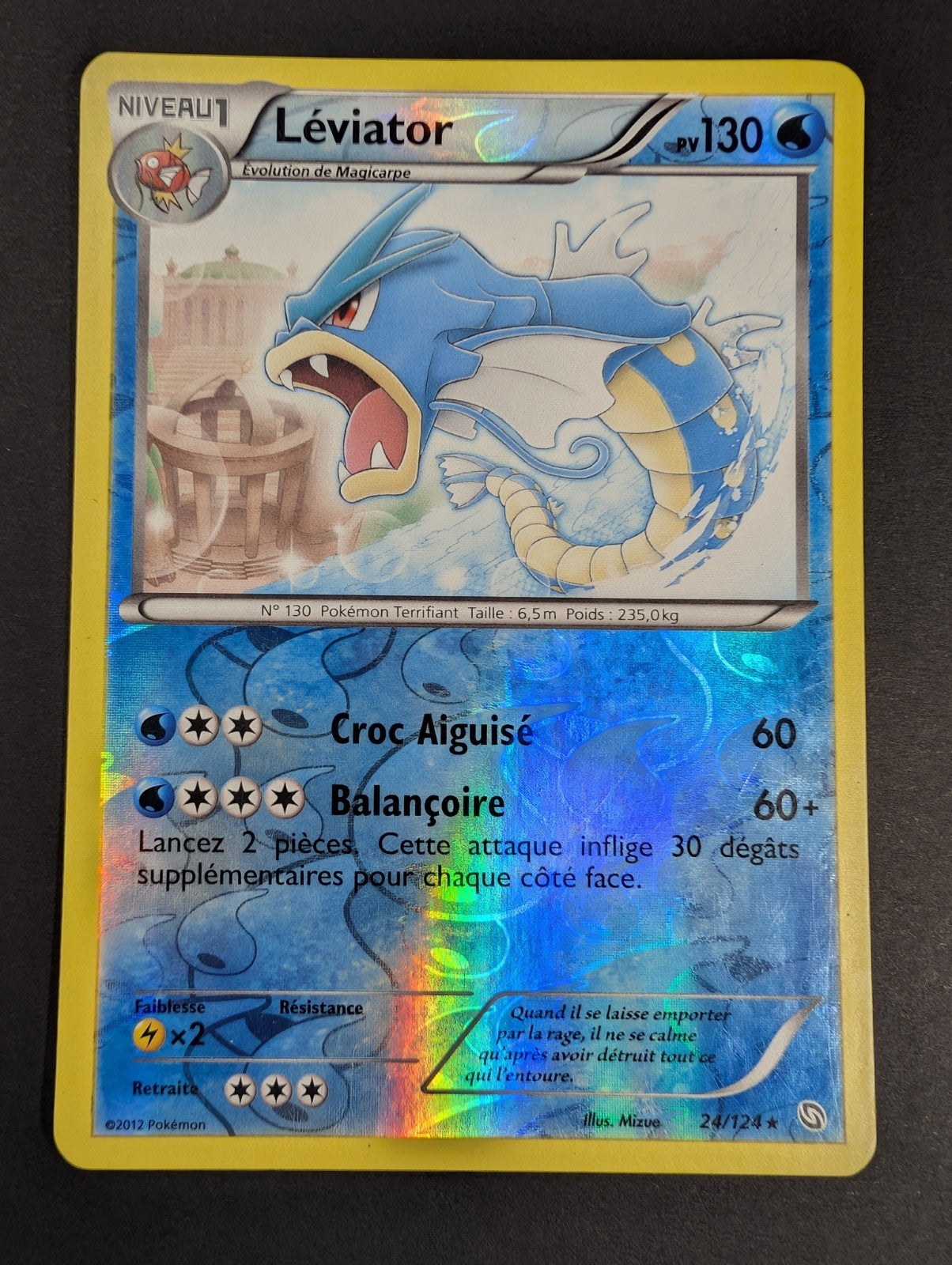 Pokemon Leviator 24/124 Rare -REVERSE HOLO-FR GOOD