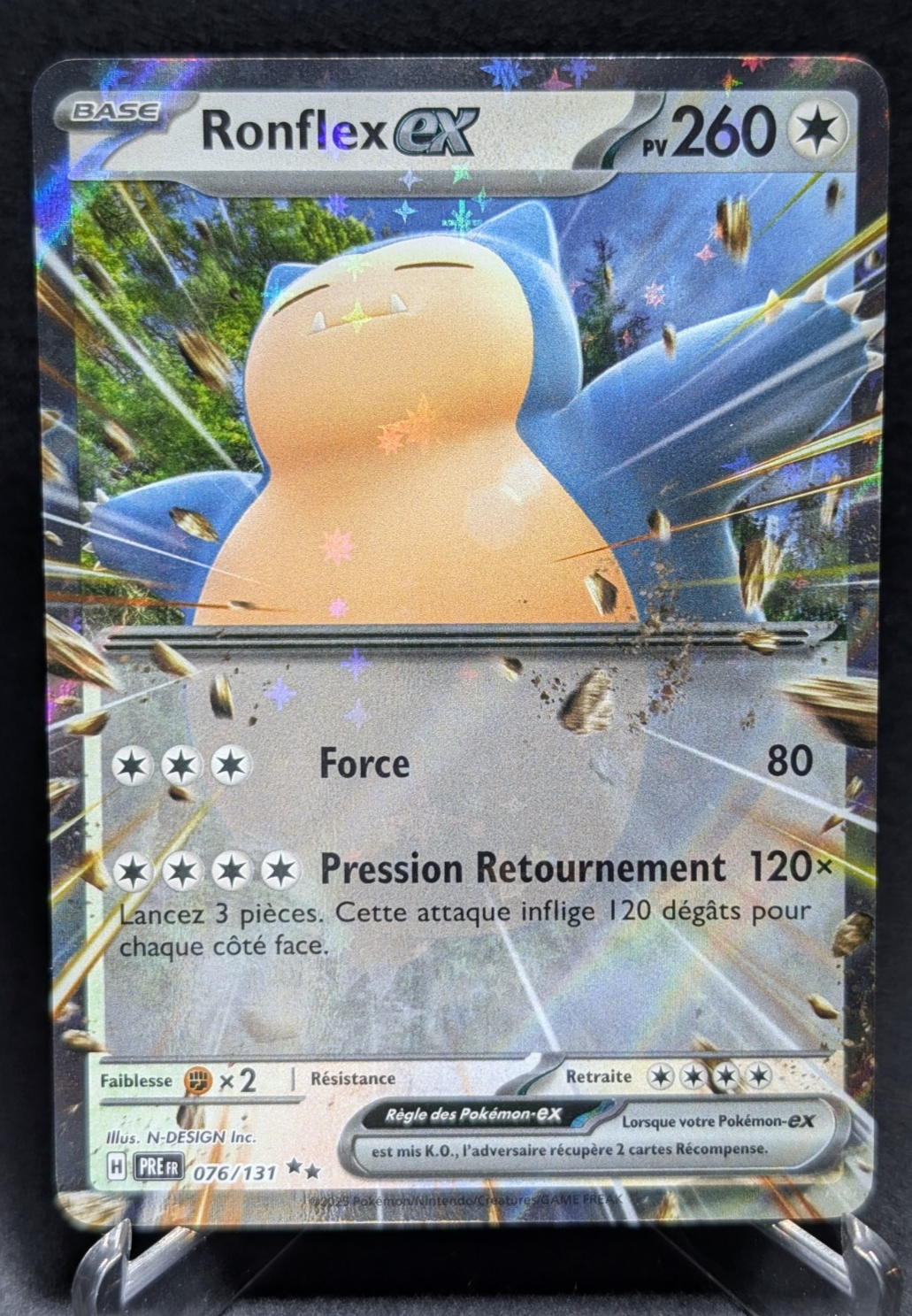Pokemon Ronflex Ex 076/131 -Double Rare -FR NM