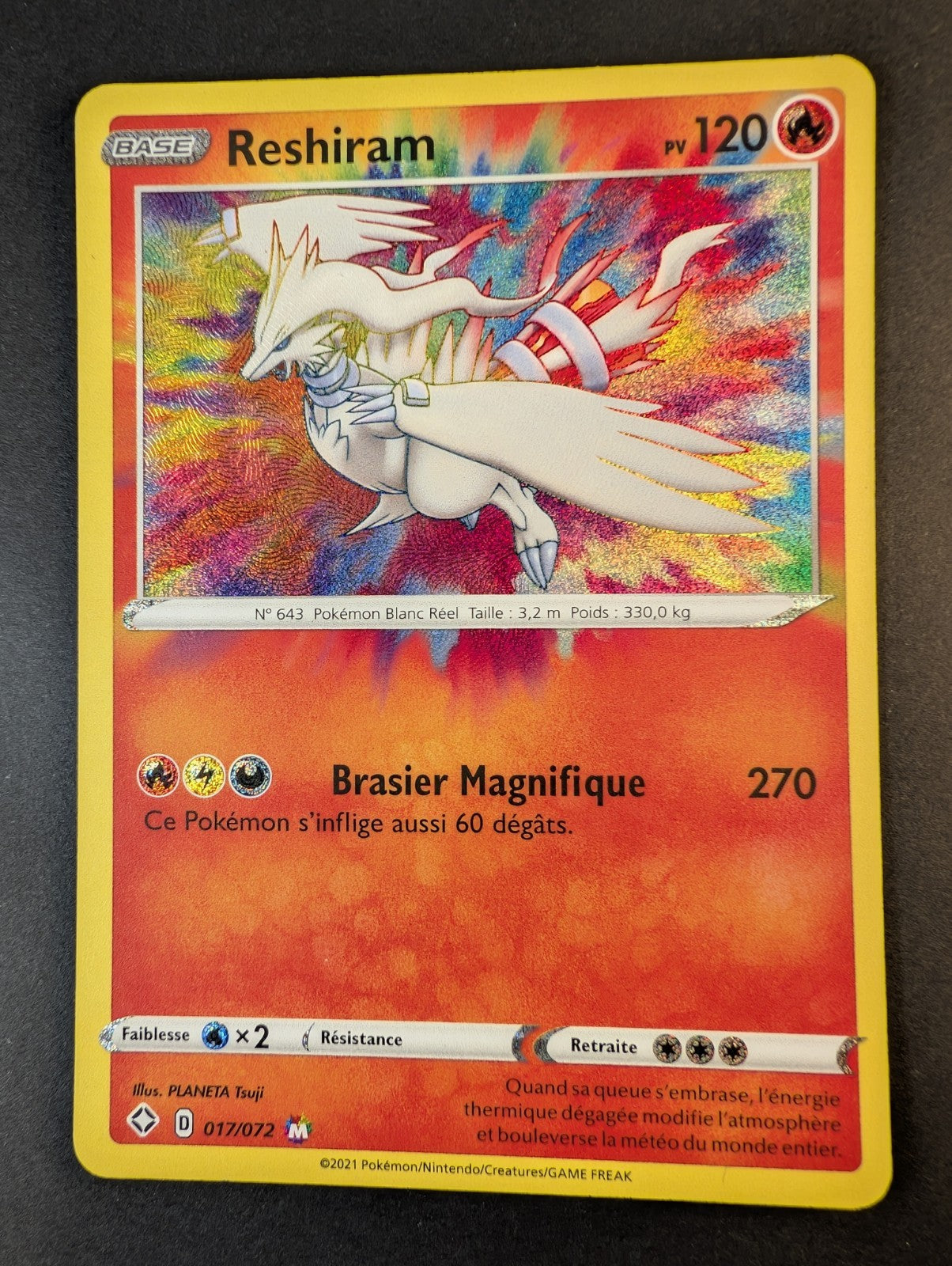 Pokemon  Reshiram Magnifique 17/72 - Ultra-rare -FR NM