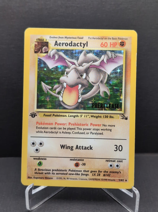 Ptera  Aerodactyl  1/62  001/062 HOLO PRERELEASE Fossile EDITION 1 Wizards -EN