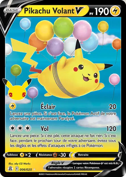 Pikachu Volant-V 006/025 - visuel Pokécardex de référence