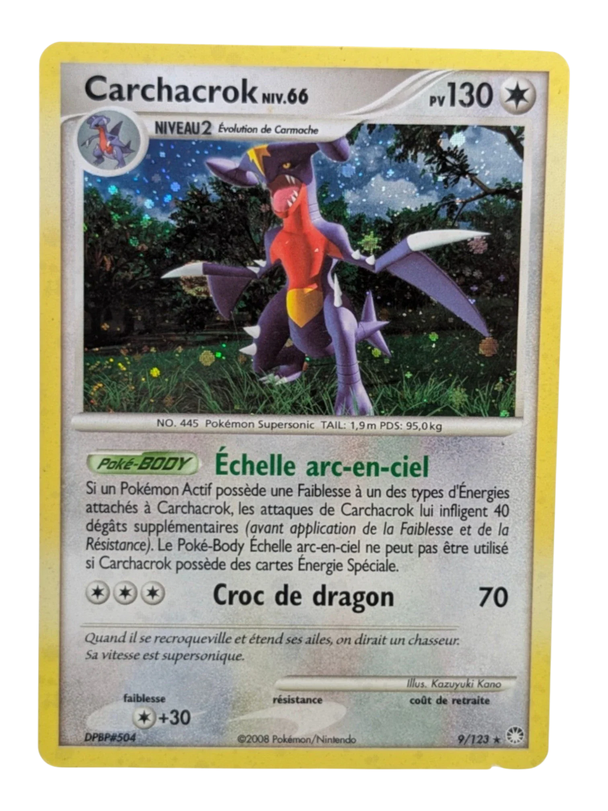 Pokemon Carchacrok 9/123  009/123  Diamant & Perle - Holo - FR Good