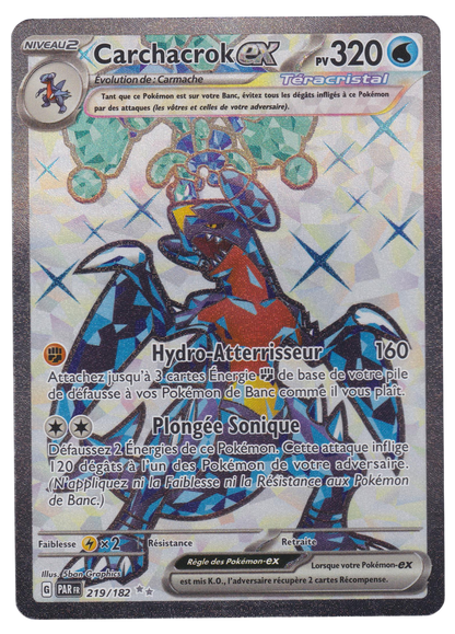 Carte Pokémon - Carchacrok ex - 219/182 - Faille Paradoxe - Français - Holo - recto