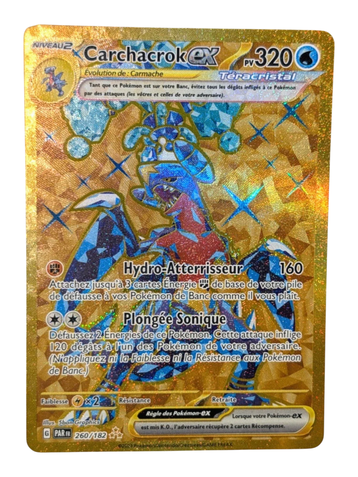 Pokemon Carchacrok EX 260/182 GOLD EV04  Full Art-FR NM