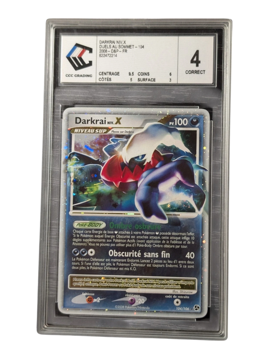 Carte Gradée Pokemon Darkrai Niv.x 104/106 -Ultra rare-CCC 4 Correct