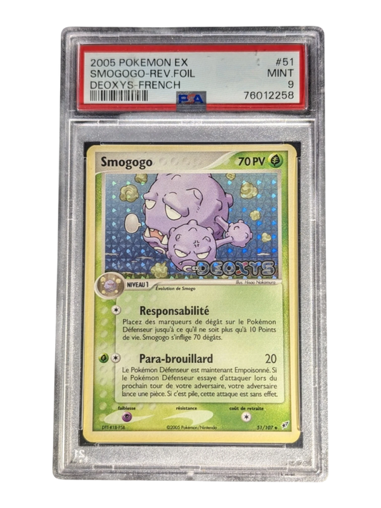 Carte gradee Pokemon Smogogo 051/107 Ex Deoxys -Reverse Stamp- psa 9 pop 6
