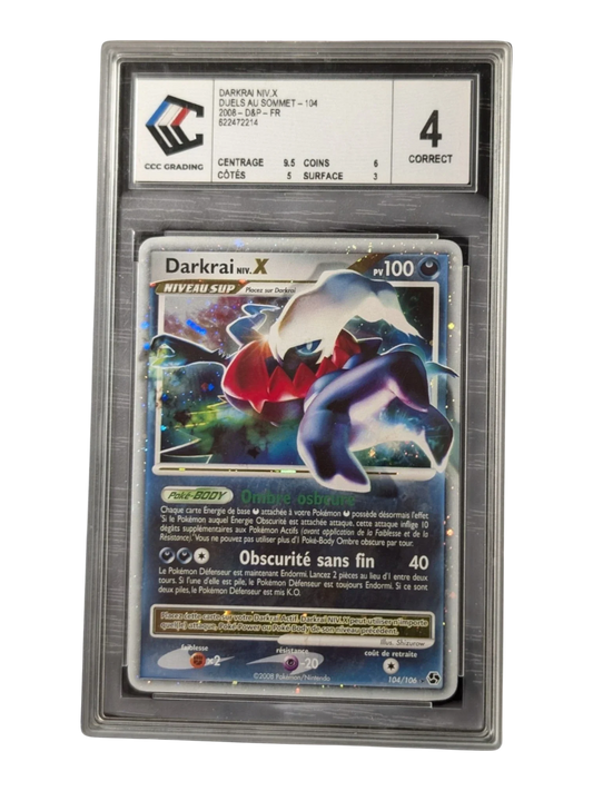 Carte Gradée Pokemon Darkrai Niv.x 104/106 -Ultra rare-CCC 4 Correct