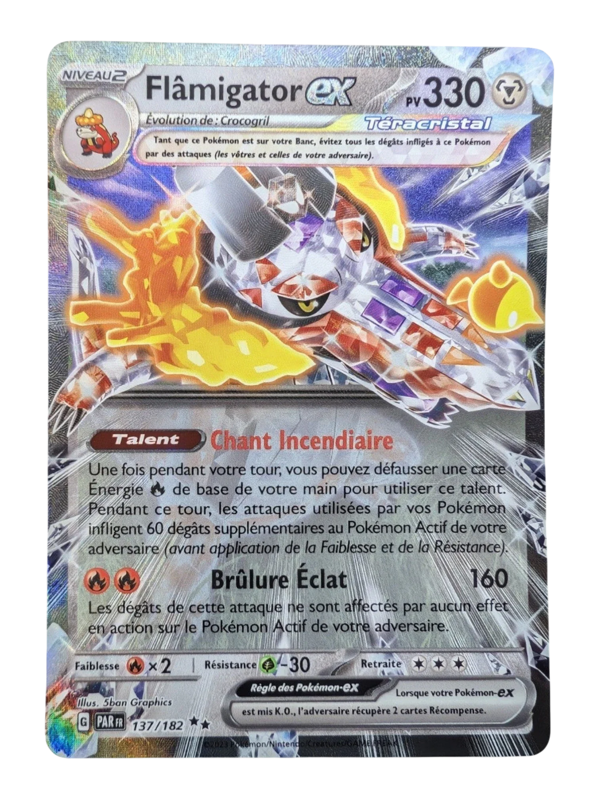 Pokemon Flamigator EX 137/182  - Double Rare - FR NM