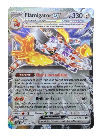 Pokemon Flamigator EX 137/182  - Double Rare - FR NM