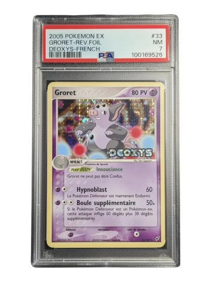 Carte gradee Pokemon Groret 032/107 Ex Deoxys -Reverse Stamp- psa 7 pop 4