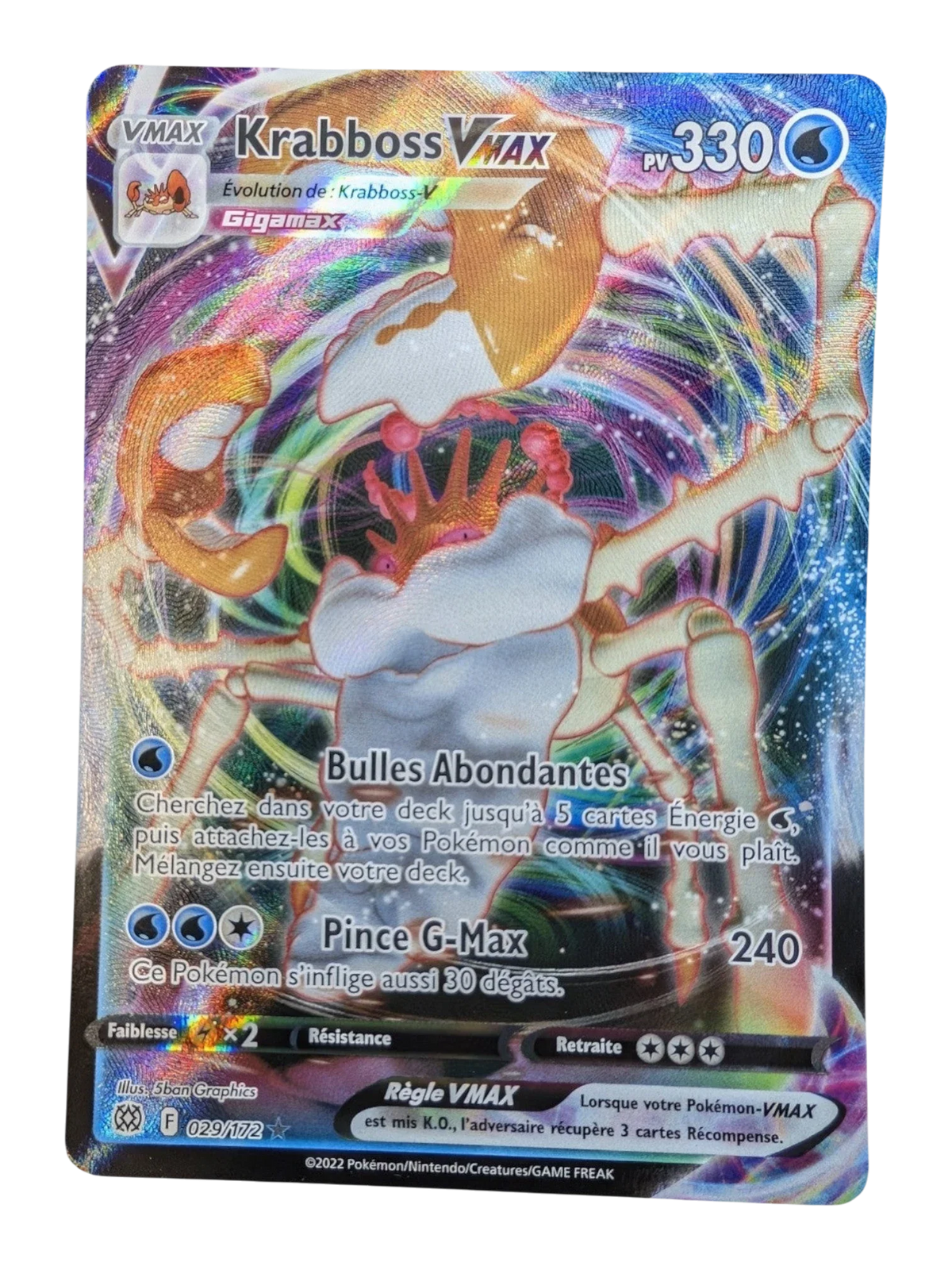 Pokemon Krabboss Vmax 029/172  - Ultra-rare -  FR NM