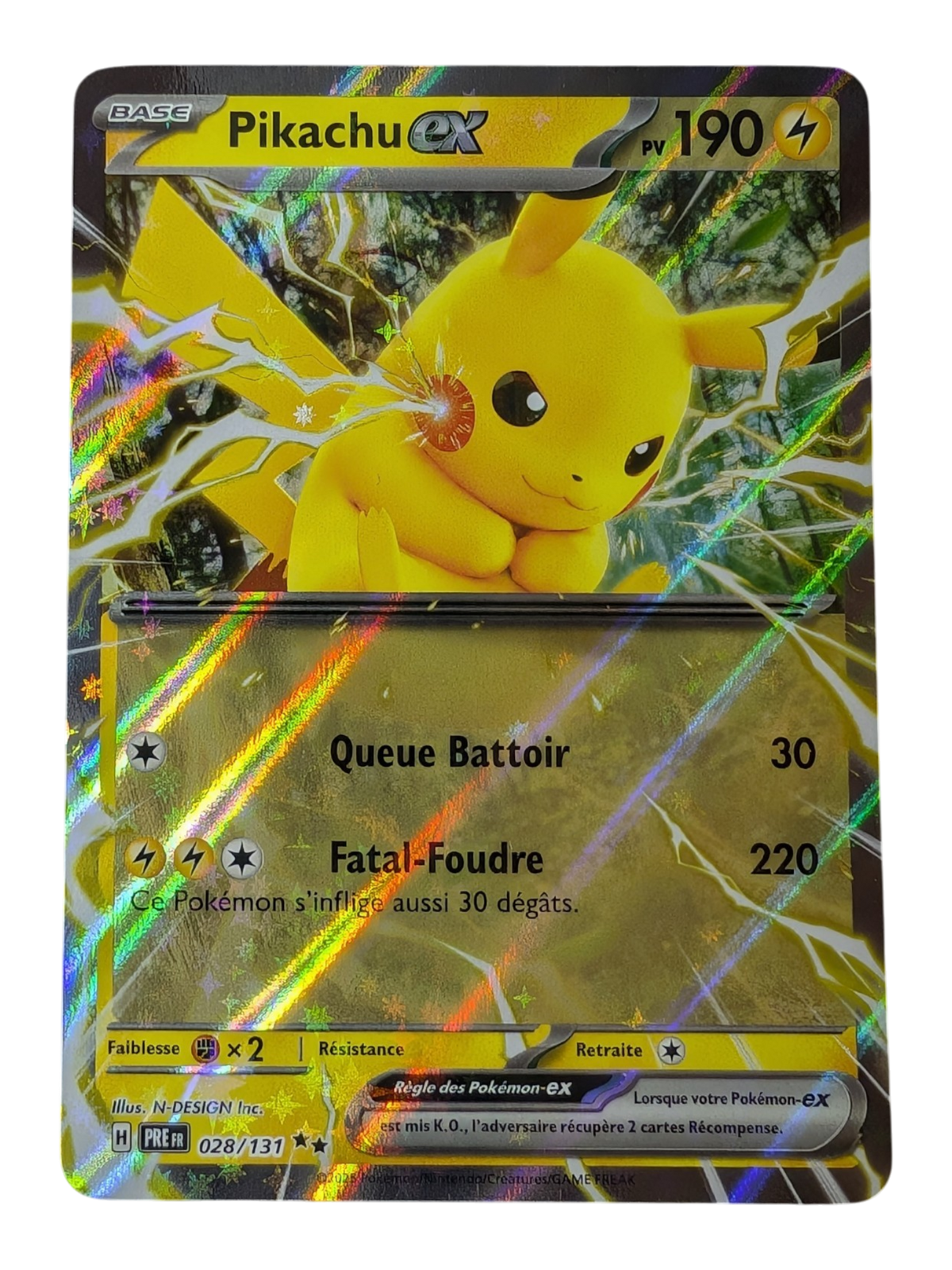 Pokemon Pikachu EX 028/131- Double Rare -FR NM