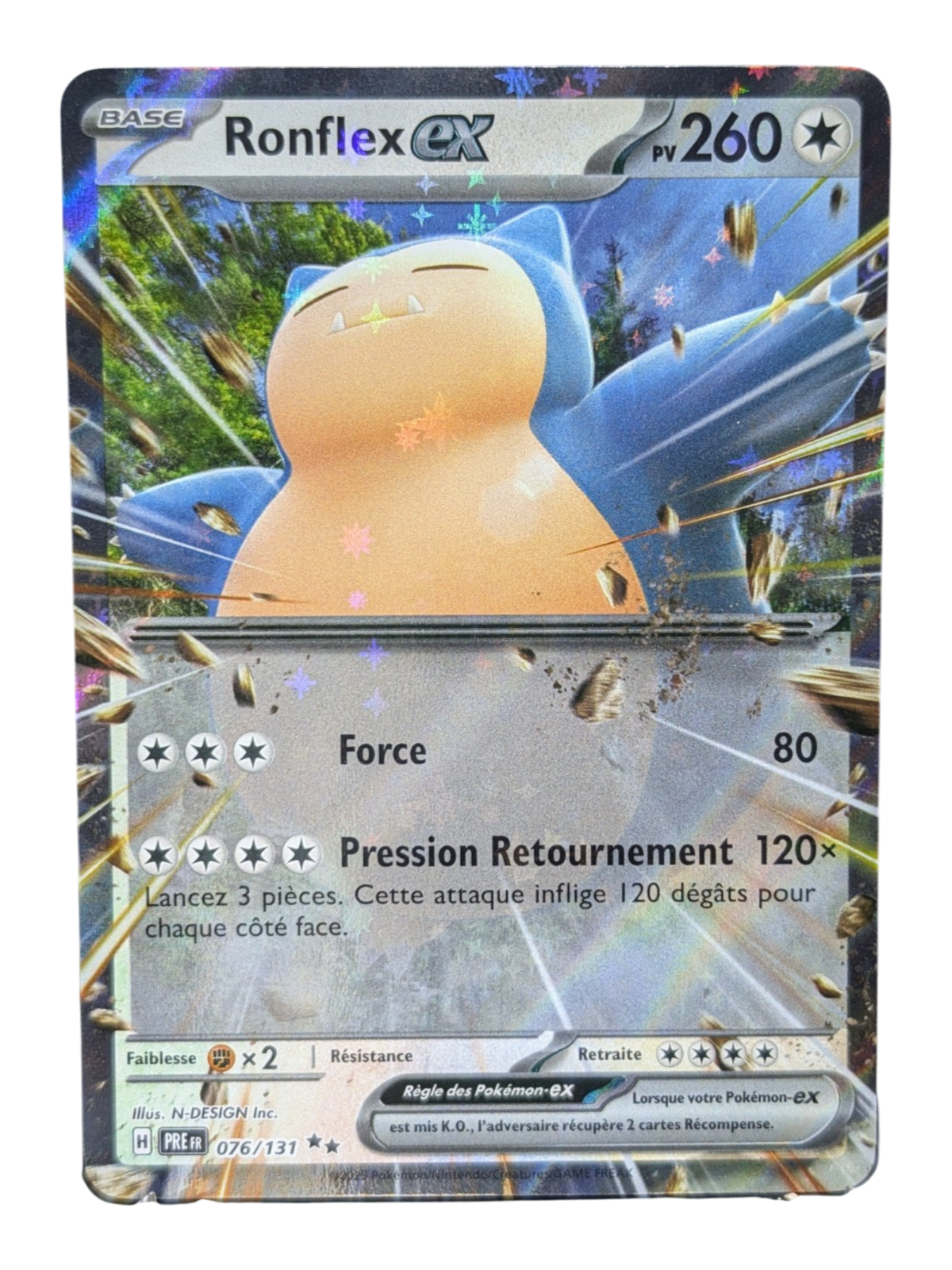 Pokemon Ronflex Ex 076/131 -Double Rare -FR NM