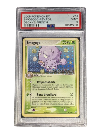 Carte gradee Pokemon Smogogo 051/107 Ex Deoxys -Reverse Stamp- psa 9 pop 6