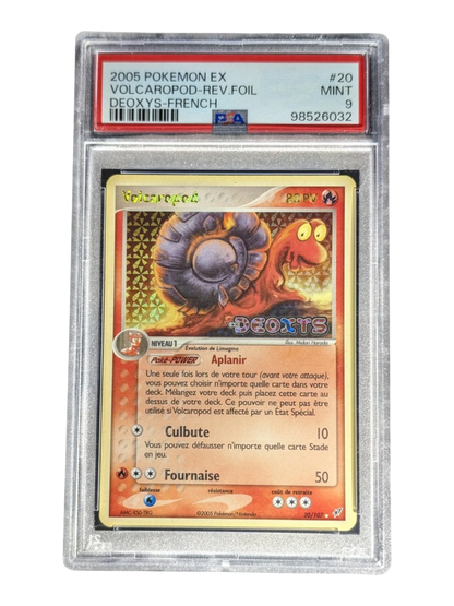 Carte gradee Pokemon Volcaropod 020/107 Ex Deoxys -Reverse Stamp- psa 9 pop 12